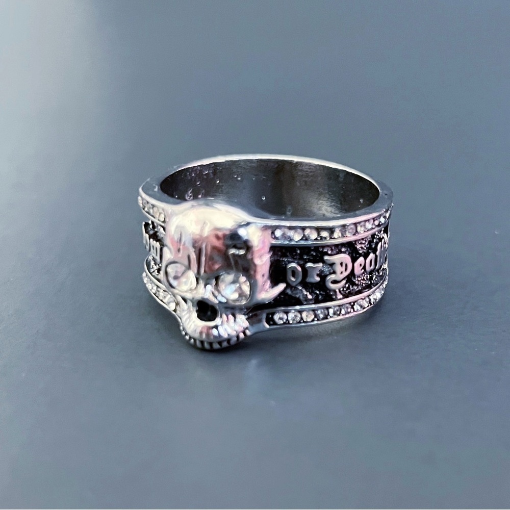 925 Sterling Silver Men's Skull Ring | Grunge Liberation Ring Size 11, 12, 13 - Picture 2 of 13